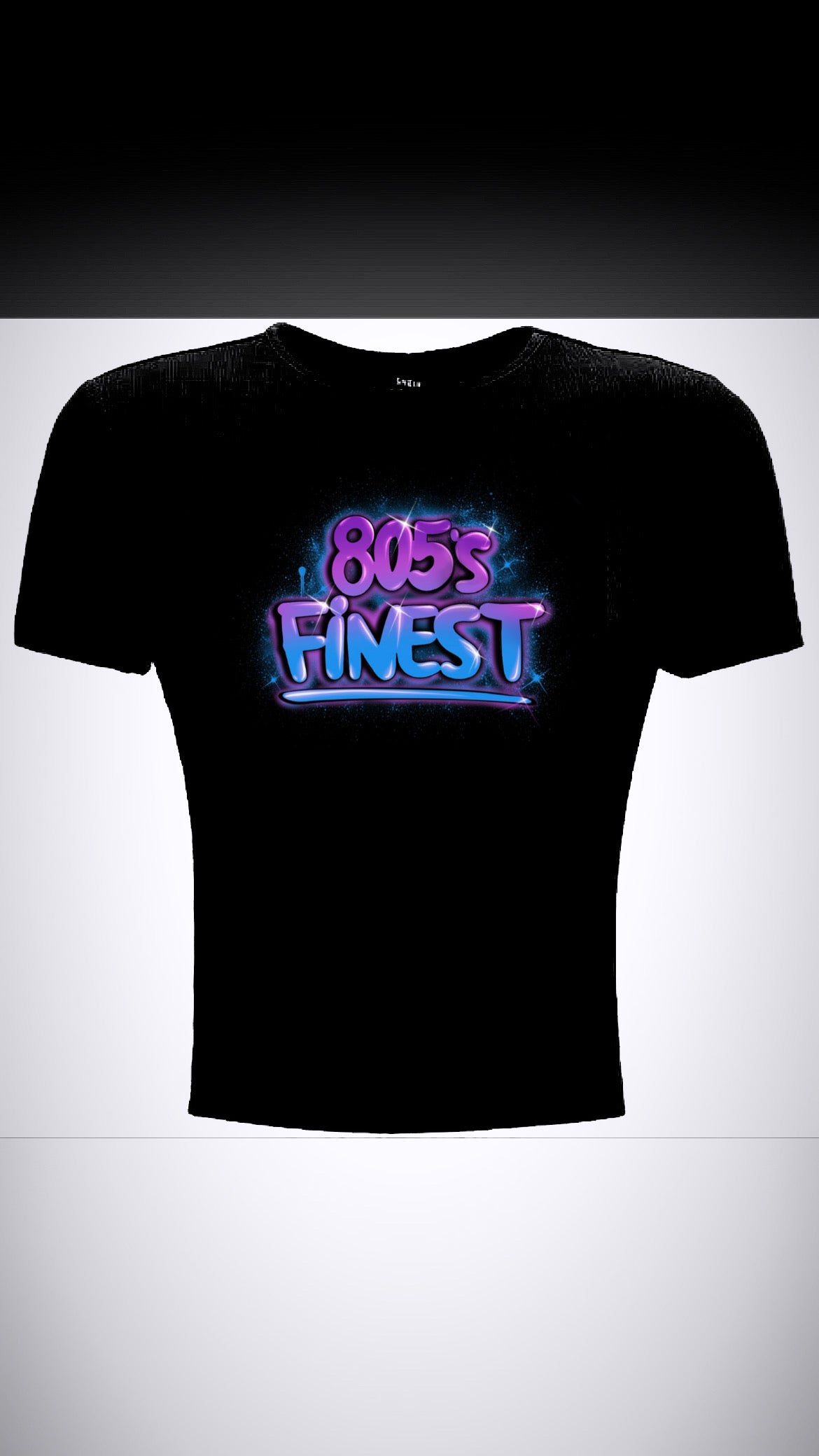 805’s Finest Bubble lettering Fitted Top