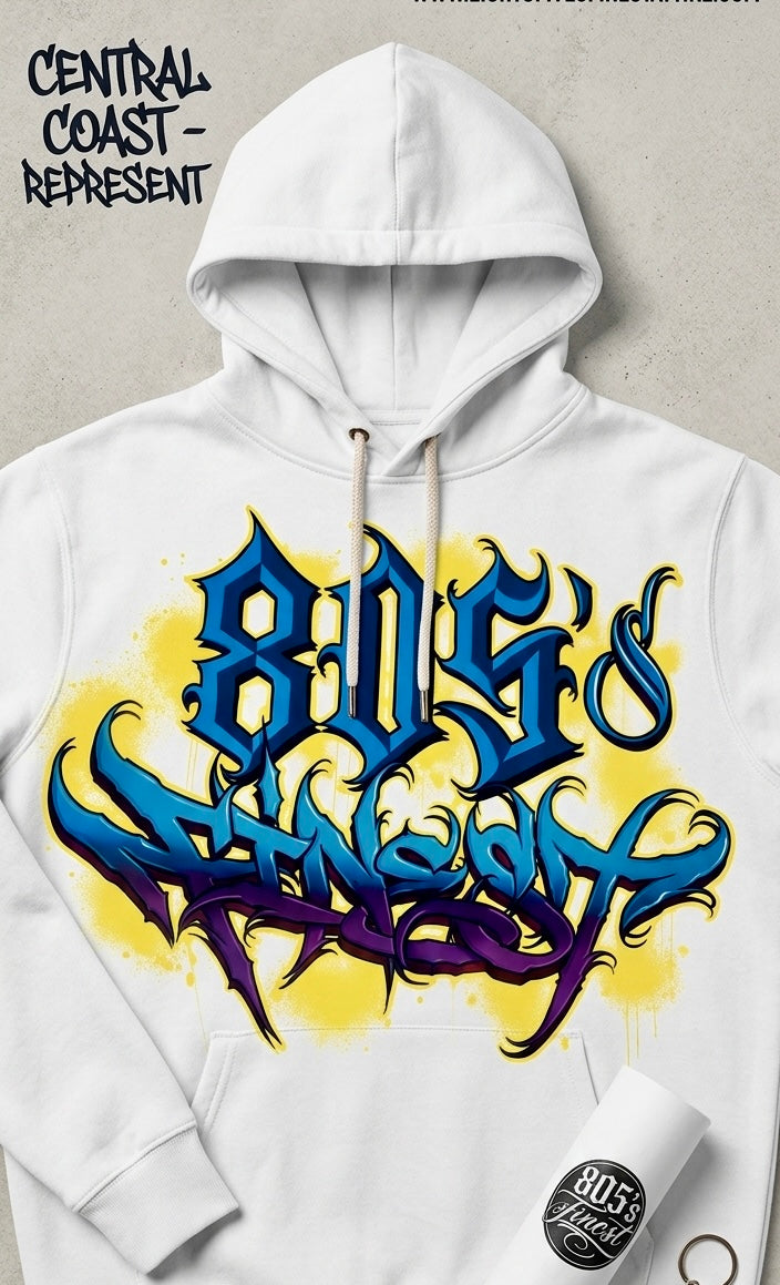 805’s Finest Graffiti style hoodie