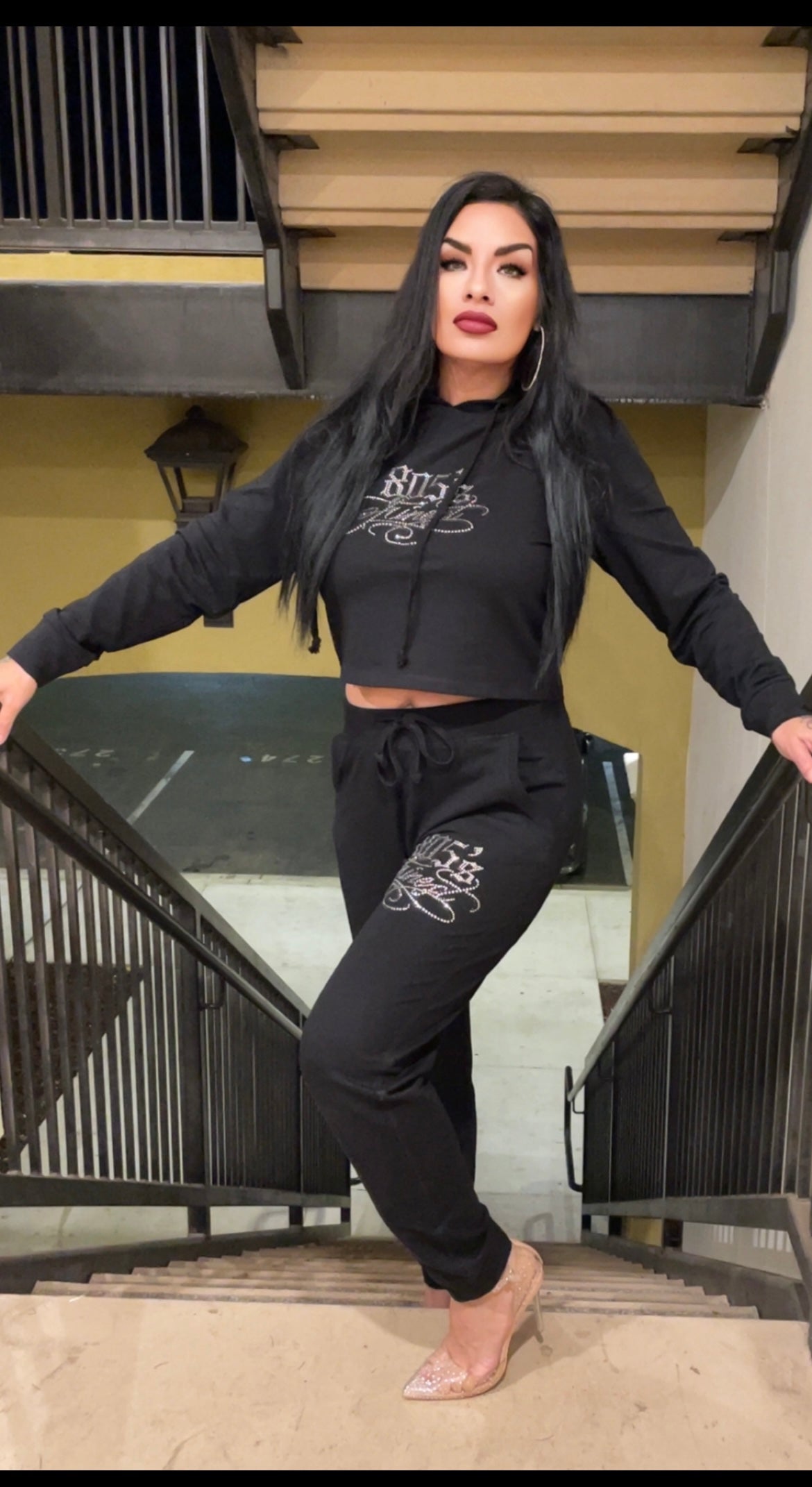 Women’s 2 piece Rhinestone jogger set