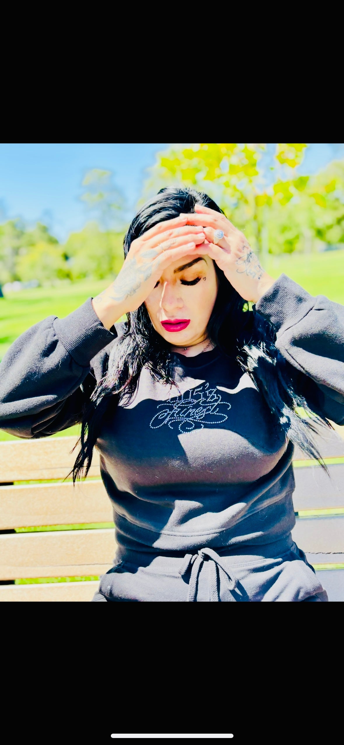 805’s Finest Rhinestone crew neck sweaters
