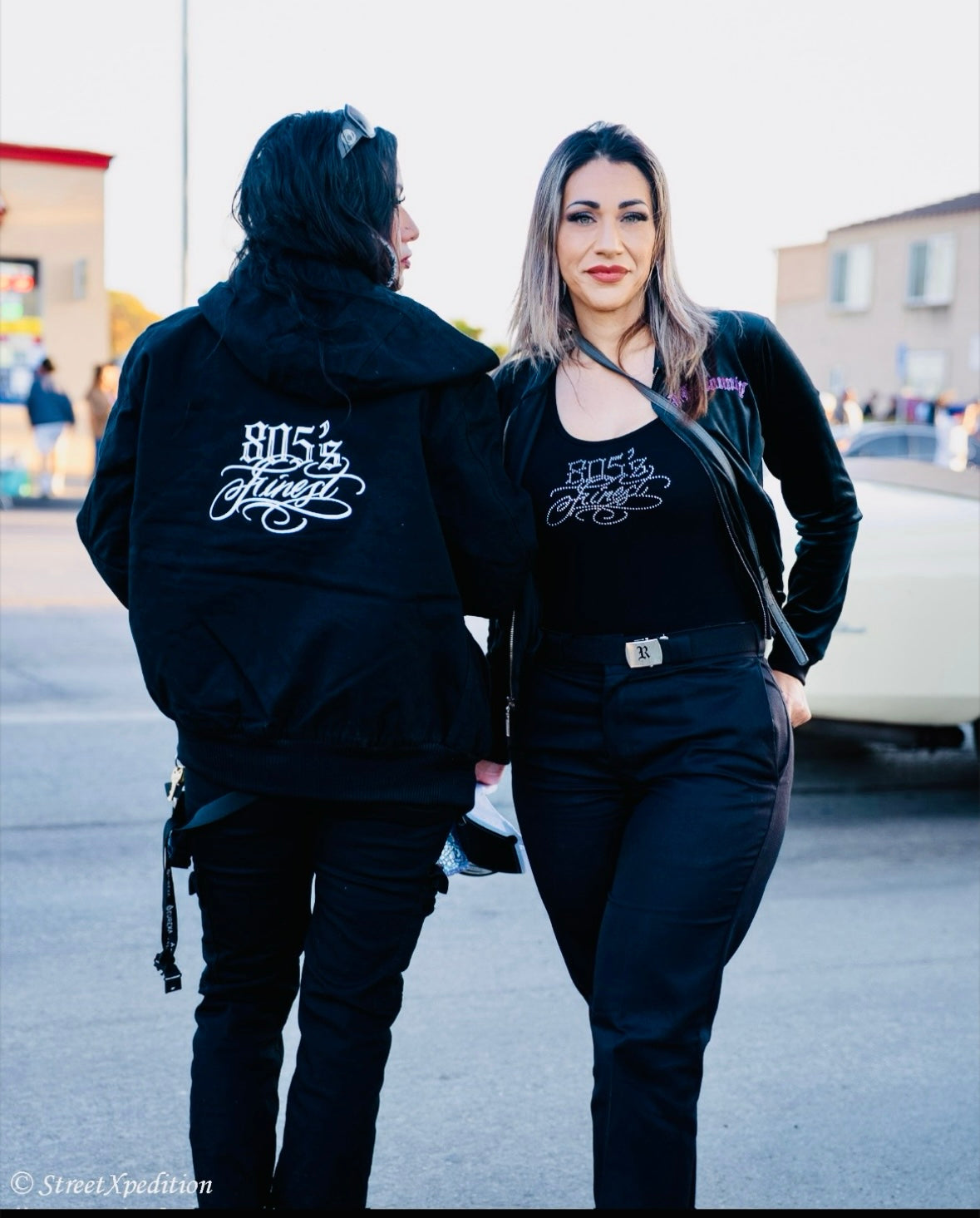 805’s Finest Black Rhinestone tank top