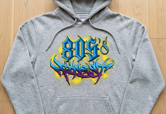 805’s Finest Graffiti style hoodie in grey